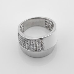 Серебряное кольцо (эмаль, фианиты) k111605, уточнюйте