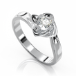Золота каблучка з діамантом "Luxurious flower", 16.5, 2.29, 1Кр57-0,26-3/3, Білий