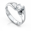 Золотое кольцо с бриллиантом "Epiphany", уточнюйте, 1Кр57-0,23-1/2, Белый