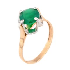 Фото Золотое кольцо с зеленым ониксом 11796ag