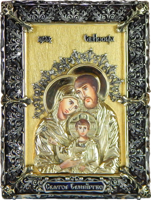 Фото Икона настенная Святое Семейство с сусальным золотом