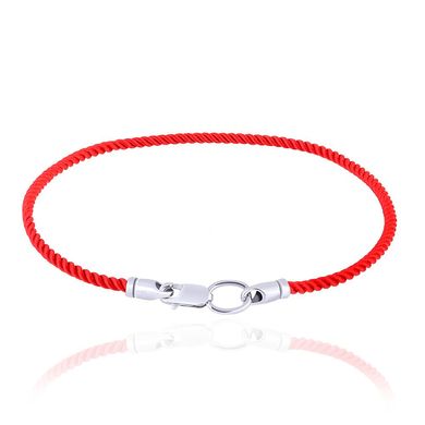 Срібний браслет з червоною ниткою "Оберіг" 75091, 19