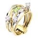 Фото Золотое кольцо с хризолитом и фианитами 11138chr
