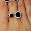Серебряное кольцо "Black Moon", Черный, 15, Черный