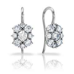 Золоті сережки з діамантами "Happiness", 4Кр57-0.05-4/4; 4Кр57-0.11-4/4; 8Кр57-0.62-4/4; 2Кр57-0.29-4/4, Білий