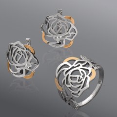 Серебряный набор серьги и кольцо "Rosalia"