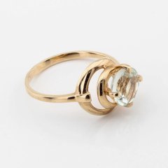 Фото Золотое кольцо с зеленым кварцем 11514gq