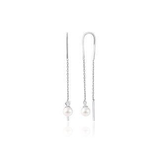 Серебряные серьги "Snowdrop", Белый, Белый
