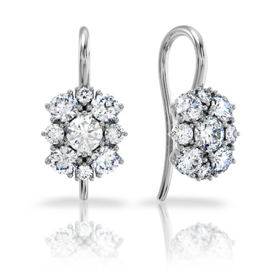 Золоті сережки з діамантами "Happiness", 4Кр57-0.05-4/4; 4Кр57-0.11-4/4; 8Кр57-0.62-4/4; 2Кр57-0.29-4/4, Білий