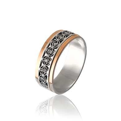 Серебряный набор серьги и кольцо "Flora"