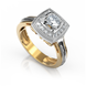 Золотое кольцо с бриллиантами "Camille", уточнюйте, 16Кр57-0.09-4/4; 1Кр57-0.34-4/4, Белый