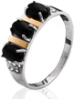 Серебряное женское кольцо "Yvette", уточнюйте, Черный