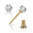 Золоті сережки цвяшки з діамантами "Offing", 2.13, 2Кр57-0,17-4/3, Білий