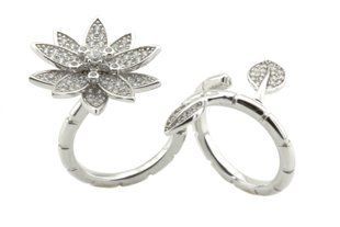 Серебряное кольцо с фианитами СК11038, уточнюйте
