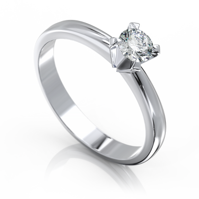Золотое кольцо с бриллиантом "Flannery", уточнюйте, 1Кр57-0,19-5/2, Белый