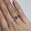 Фото Позолоченное обручальное кольцо с фианитами 5602b