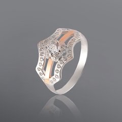 Серебряное женское кольцо "Dhekelia", уточнюйте, Белый
