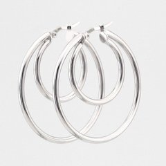 Подвійні срібні сережки-кольца (діаметр 4 см и діаметр 2 см)