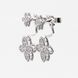 Серебряные серьги-джекеты "Цветы" с фианиты C121127