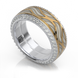 Золотое обручальное кольцо с бриллиантами "Elizabeth", уточнюйте, 96Кр57-0,39-4/5, Белый