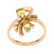 Фото Золотое кольцо с зеленым кварцем и фианитами 11600gq