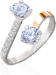 Серебряное женское кольцо "Kiss", уточнюйте, Белый