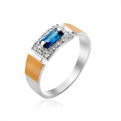 Серебряное женское кольцо "Belen", уточнюйте, Белый-Синий