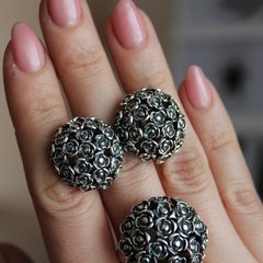 Серебряные серьги "Bouquet"