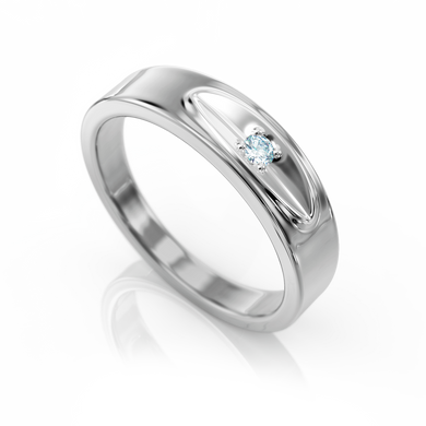 Золотое обручальное кольцо с бриллиантом "Carmen", уточнюйте, 1Кр57-0.04-4/4, Белый