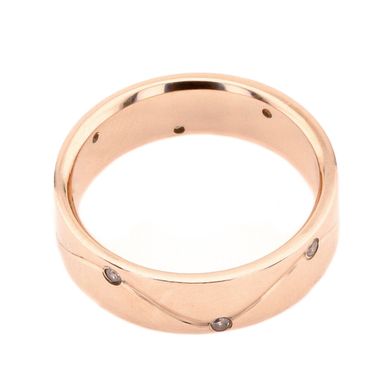 Золотое обручальное кольцо с фианитами (6 мм), уточнюйте