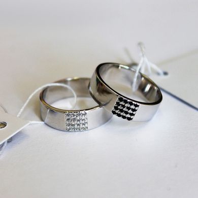 Фото Серебряное обручальное кольцо с фианитами 5602