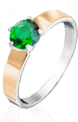 Серебряное женское кольцо  "Amanda", уточнюйте, Зеленый