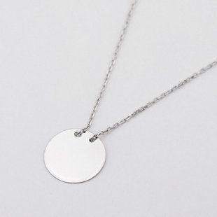 Фото Колье Монетка в белом золоте ko14485
