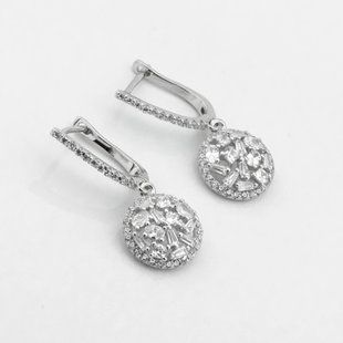 Серебряные серьги с фианитами c121674