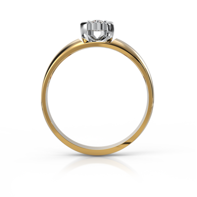 Золотое кольцо с бриллиантом "Amelia", уточнюйте, 1Кр57-0,08-3/5, Белый