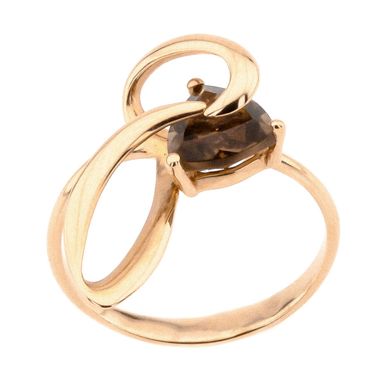Фото Золотое кольцо с дымчатым кварцем 11511sq
