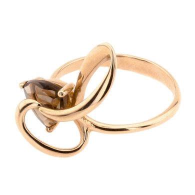Фото Золотое кольцо с дымчатым кварцем 11511sq