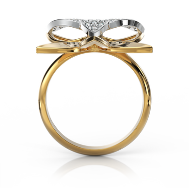 Золотое кольцо с бриллиантами "Teresa", уточнюйте, 48Кр57-0.26-4/4; 5Кр57-0.03-4/4, Белый