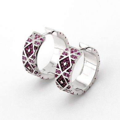 Серебряные серьги кольца "Eridanus  pink"