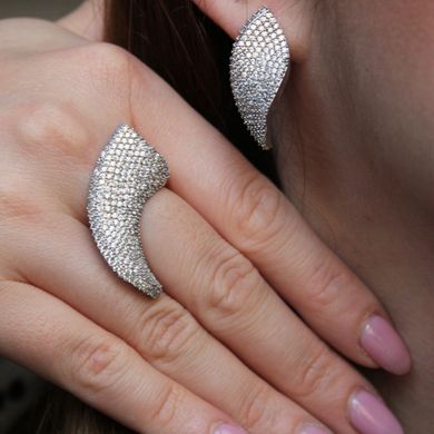 Серебряное кольцо "Verden Diamond", Белый, 15, Белый