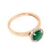 Фото Золотое кольцо с зеленым ониксом и фианитами 111002go