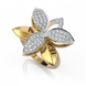 Золота каблучка з діамантами "Teresa", уточнюйте, 48Кр57-0.26-4/4; 5Кр57-0.03-4/4, Білий