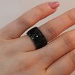 Серебряное кольцо "Leona Black", Черный, 15, Черный