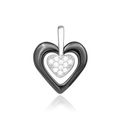 Срібний підвіс з керамікою "Серце"