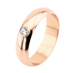 Золотое обручальное кольцо с фианитом (6 мм), уточнюйте