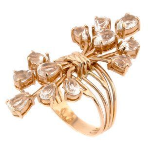 Фото Золота каблучка з зеленим кварцом 11048gq Діамант, 19 размер