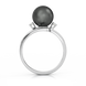 Золота каблучка з перлиною і діамантами "Perfection", уточнюйте, 2Кр57-0.05-4/4; 1Перлина культ.(морська Таіті), Чорний
