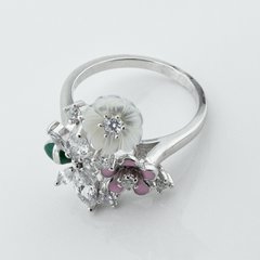 Серебряное кольцо Цветы k111752, уточнюйте