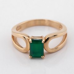 Фото Золотое кольцо с зеленым ониксом 11934go