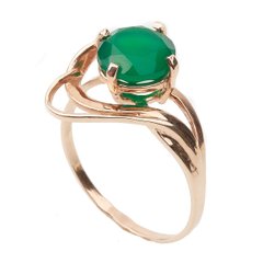 Фото Золотое кольцо с зеленым ониксом 11501